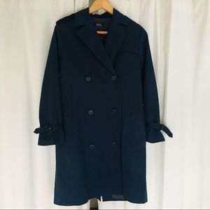 APC navy trench coat